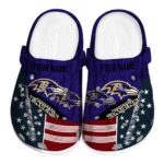Customized Baltimore Ravens Star Spangled Side Pattern Crocs Best selling