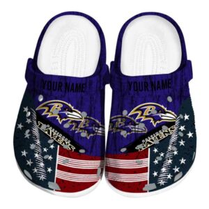 Customized Baltimore Ravens Star Spangled Side Pattern Crocs Best selling