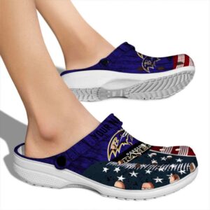 Customized Baltimore Ravens Star Spangled Side Pattern Crocs High quality