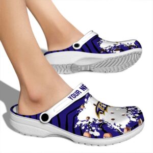 Customized Baltimore Ravens Zigzag Paint Burst Crocs High quality