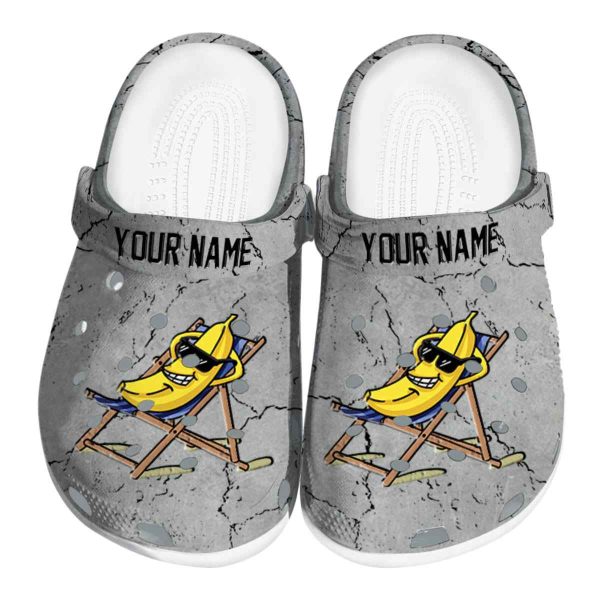 Customized Banana Cracked Texture Crocs Best selling