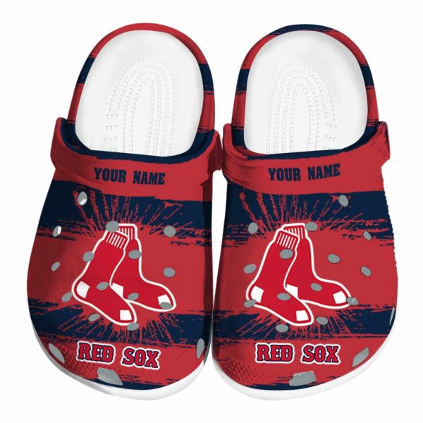 Customized Boston Red Sox Paint Splatter Graphics Crocs Best selling