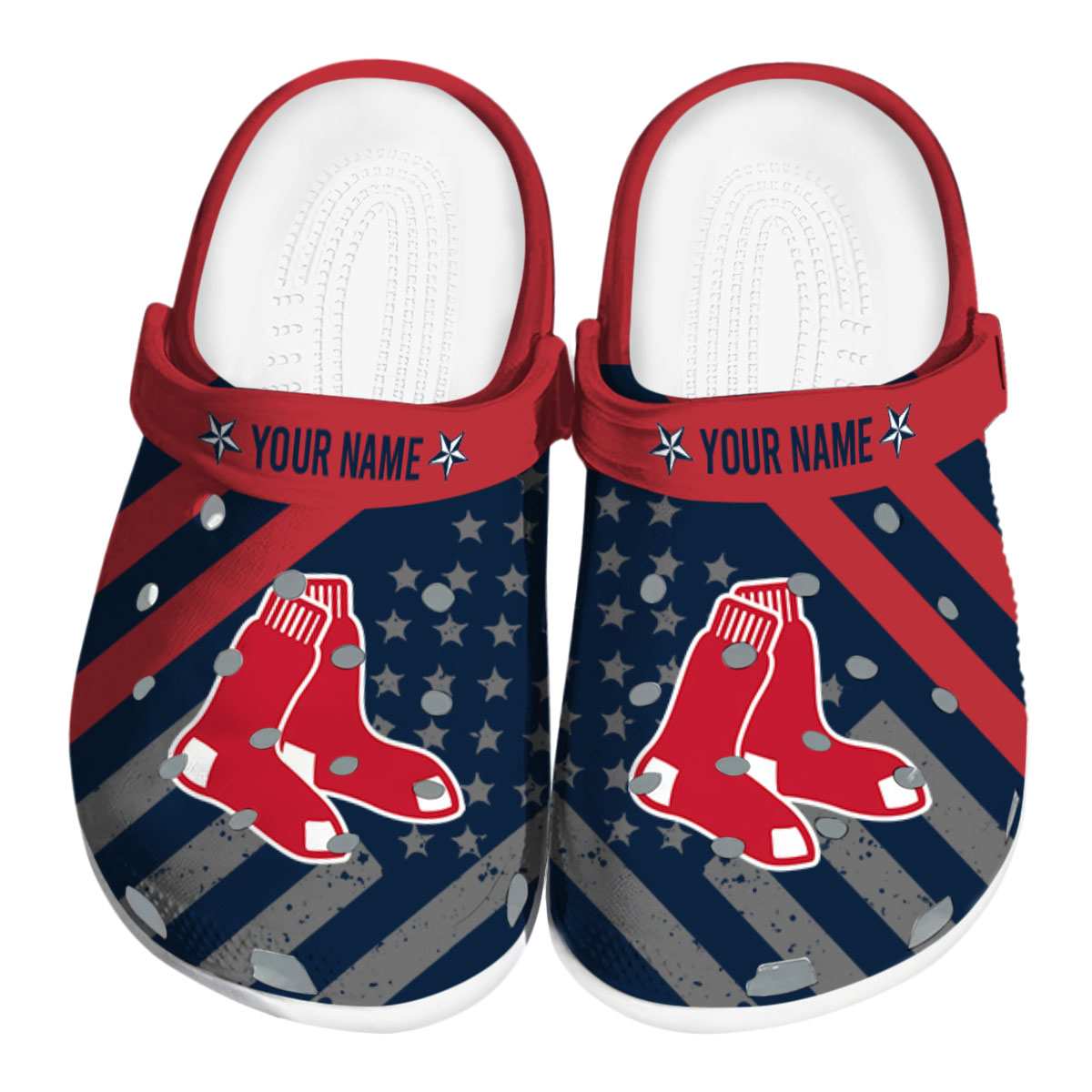 Customized Boston Red Sox Star Spangled Graphic Crocs Best selling