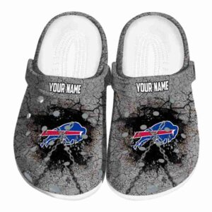 Customized Buffalo Bills Cracked Ground Texture Crocs Best selling