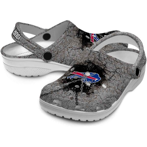 Customized Buffalo Bills Cracked Ground Texture Crocs Latest Model