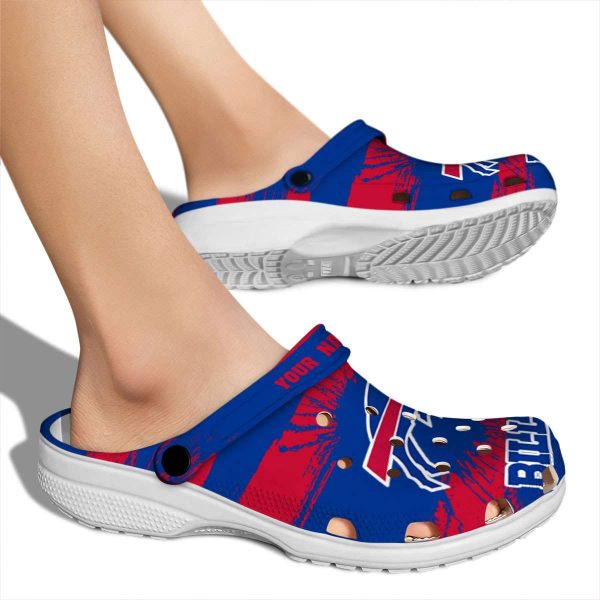 Customized Buffalo Bills Paint Splatter Graphics Crocs High quality