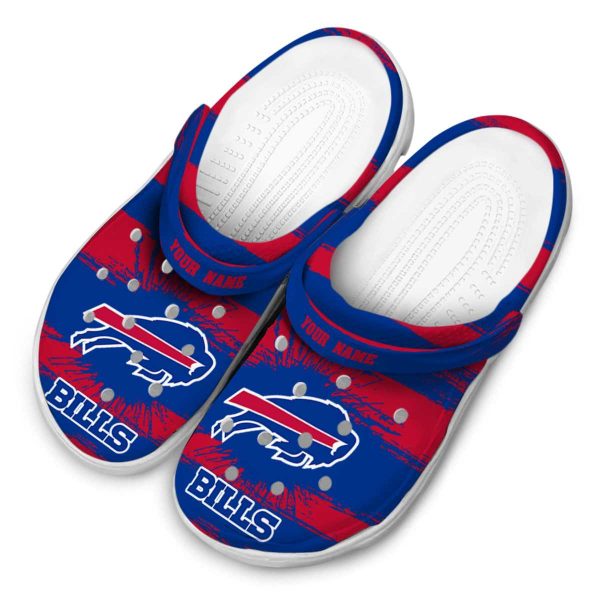 Customized Buffalo Bills Paint Splatter Graphics Crocs Trendy