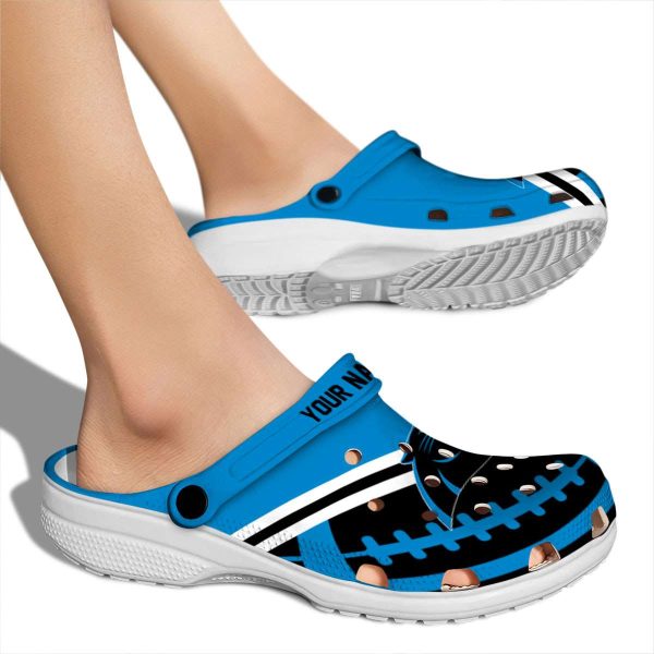 Customized Carolina Panthers Football Motif Crocs High quality