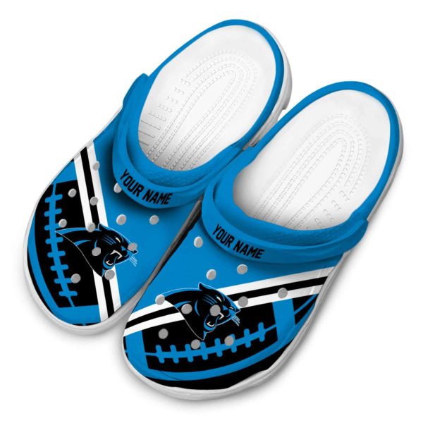 Customized Carolina Panthers Football Motif Crocs Trendy