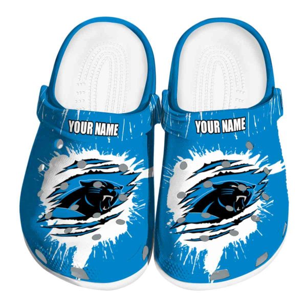 Customized Carolina Panthers Splash Motif Background Crocs Best selling