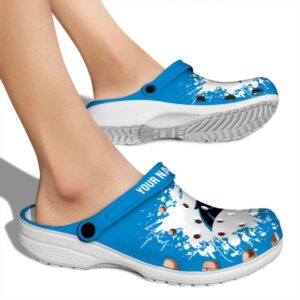 Customized Carolina Panthers Splatter Background Crocs High quality