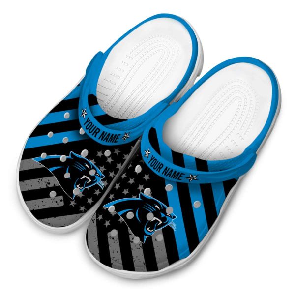 Customized Carolina Panthers Star Spangled Graphic Crocs Trendy