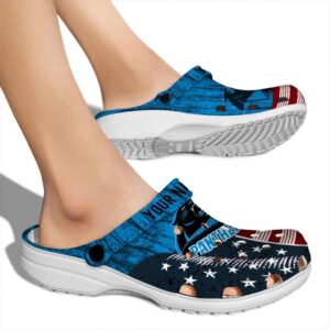 Customized Carolina Panthers Star Spangled Side Pattern Crocs High quality