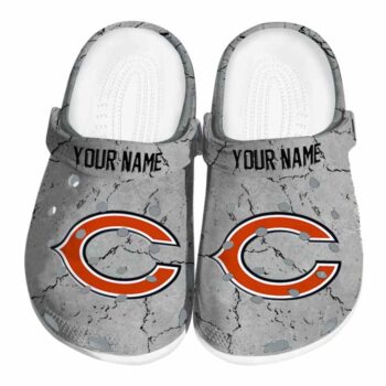 Customized Chicago Bears Cracked Texture Crocs Best selling