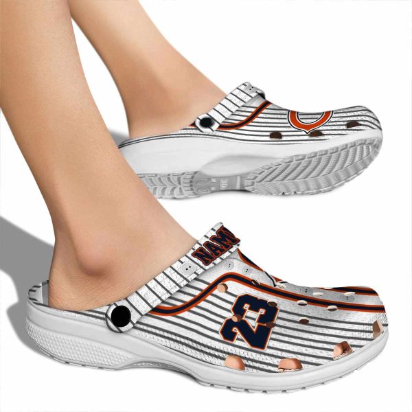 Customized Chicago Bears Pinstripe Pattern Crocs High quality