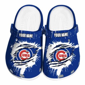 Customized Chicago Cubs Splash Motif Background Crocs Best selling