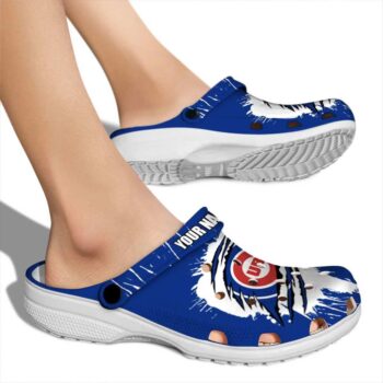 Customized Chicago Cubs Splash Motif Background Crocs High quality