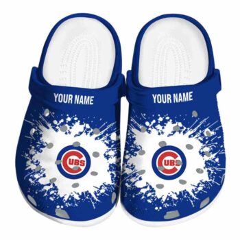 Customized Chicago Cubs Splatter Background Crocs Best selling
