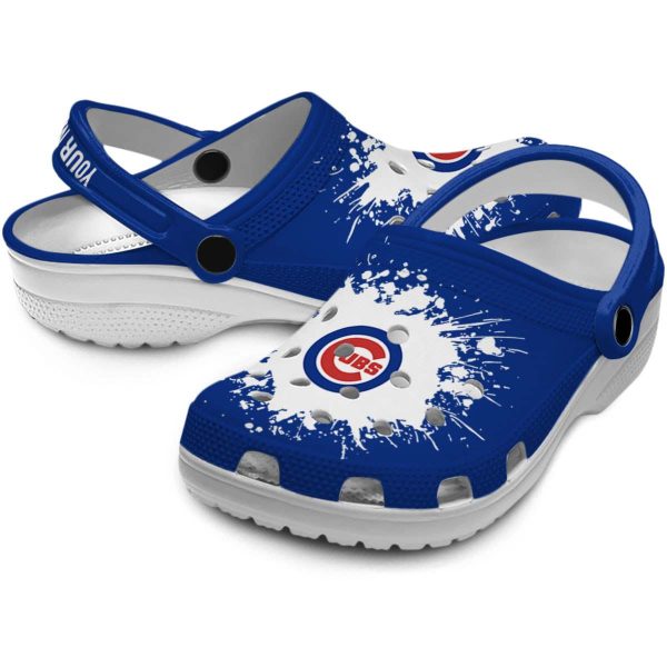 Customized Chicago Cubs Splatter Background Crocs Latest Model