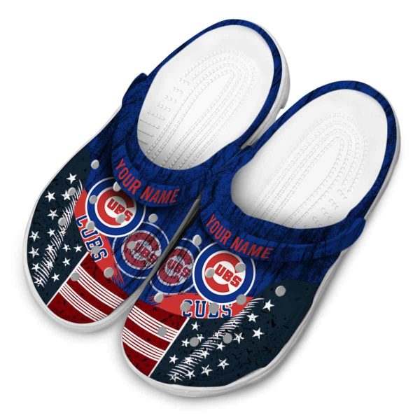 Customized Chicago Cubs Star Spangled Side Pattern Crocs Trendy