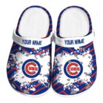 Customized Chicago Cubs Zigzag Paint Burst Crocs Best selling