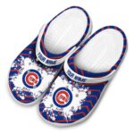 Customized Chicago Cubs Zigzag Paint Burst Crocs Best selling