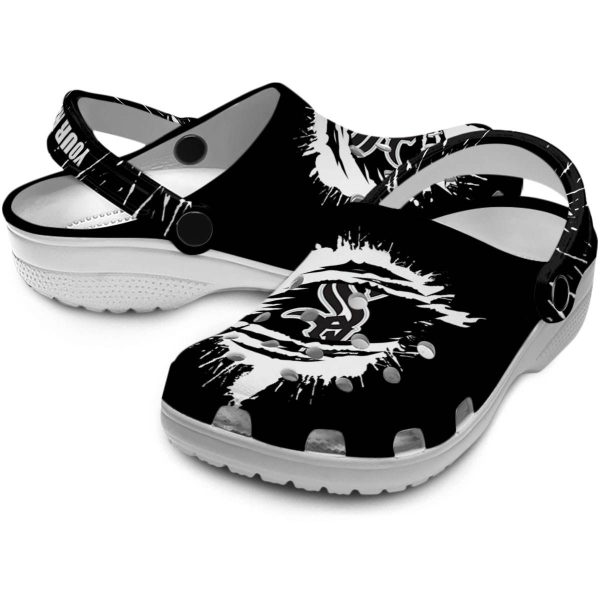 Customized Chicago White Sox Splash Motif Background Crocs Latest Model