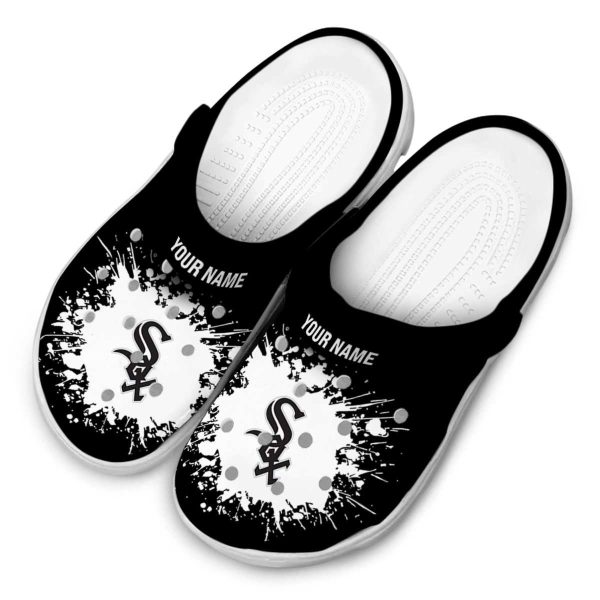 Customized Chicago White Sox Splatter Background Crocs Trendy