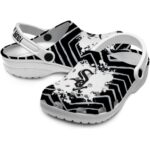 Customized Chicago White Sox Zigzag Paint Burst Crocs Best selling