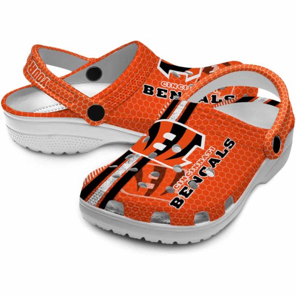 Customized Cincinnati Bengals Contrasting Stripes Crocs Latest Model
