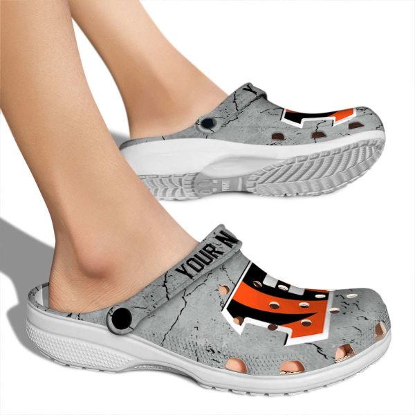 Customized Cincinnati Bengals Cracked Texture Crocs High quality