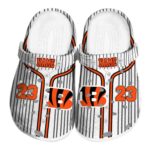Customized Cincinnati Bengals Pinstripe Pattern Clog 1 Customized Cincinnati Bengals Pinstripe Pattern Crocs Best selling