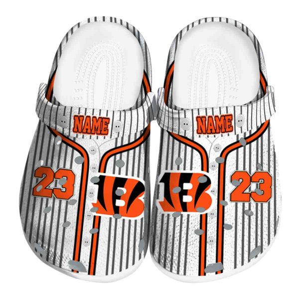 Customized Cincinnati Bengals Pinstripe Pattern Crocs Best selling