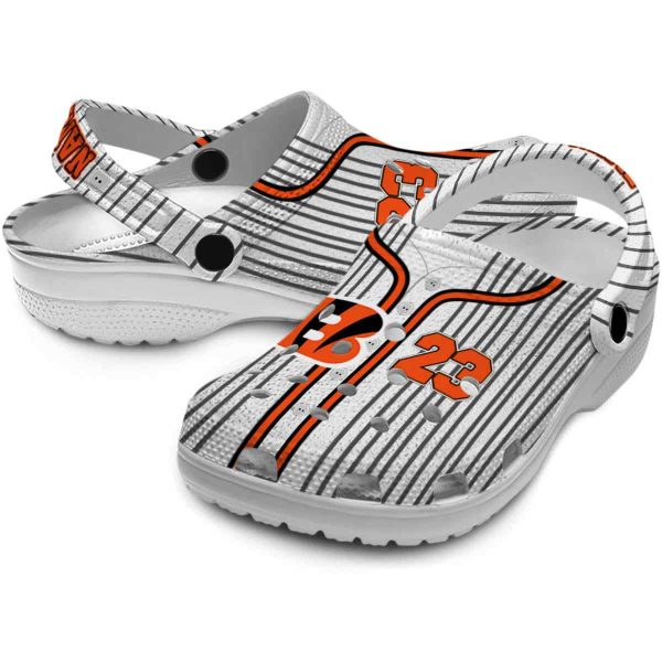 Customized Cincinnati Bengals Pinstripe Pattern Crocs Latest Model