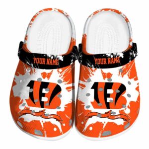 Customized Cincinnati Bengals Splatter Pattern Crocs Best selling