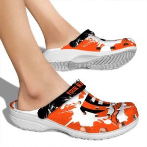 Customized Cincinnati Bengals Splatter Pattern Crocs High quality