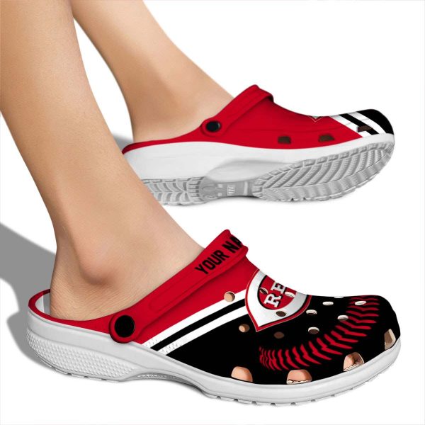 Customized Cincinnati Reds Baseball Motif Crocs High quality