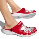 Customized Cincinnati Reds Splatter Background Crocs Best selling