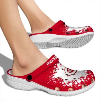 Customized Cincinnati Reds Splatter Background Crocs High quality