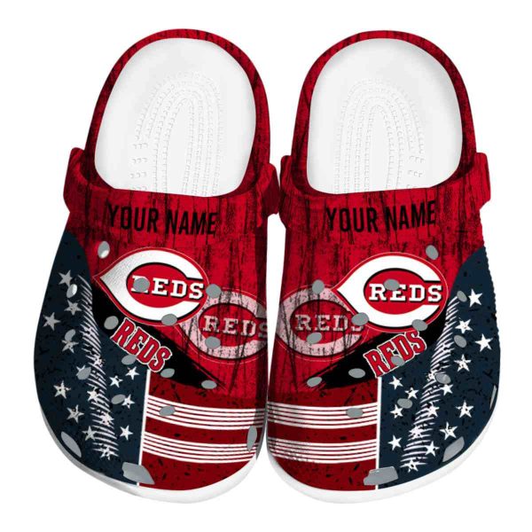 Customized Cincinnati Reds Star Spangled Side Pattern Crocs Best selling
