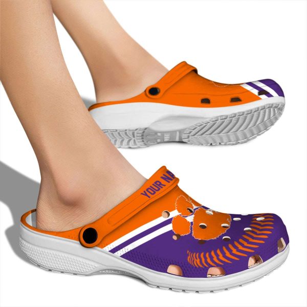 Customized Clemson Tigers Baseball Motif Crocs High quality