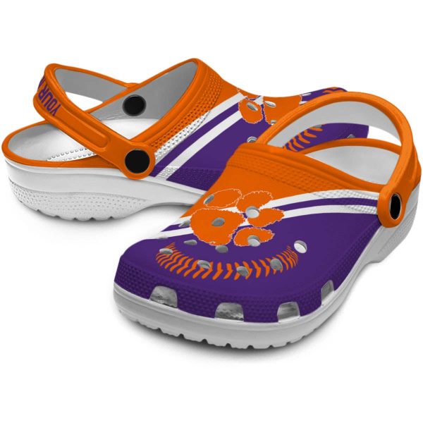 Customized Clemson Tigers Baseball Motif Crocs Latest Model