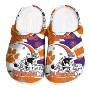 Customized Clemson Tigers Football Helmet Crocs Best selling
