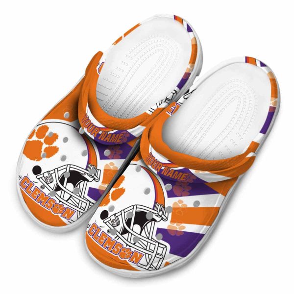 Customized Clemson Tigers Football Helmet Crocs Trendy