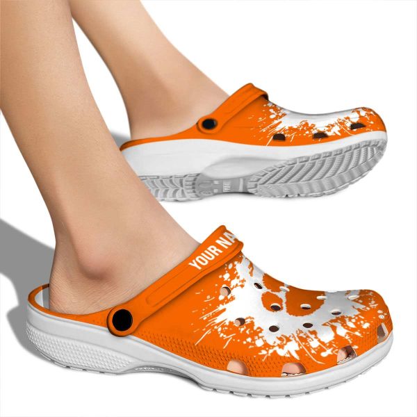 Customized Clemson Tigers Splatter Background Crocs High quality