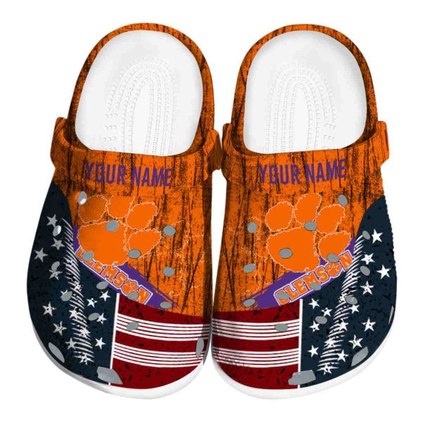 Customized Clemson Tigers Star Spangled Side Pattern Crocs Best selling