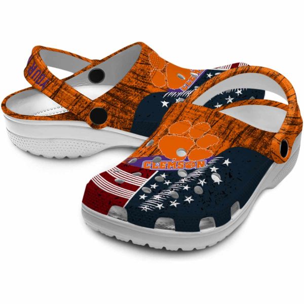 Customized Clemson Tigers Star Spangled Side Pattern Crocs Latest Model