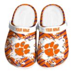 Customized Clemson Tigers Zigzag Paint Burst Crocs Best selling