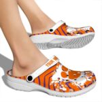 Customized Clemson Tigers Zigzag Paint Burst Crocs Best selling