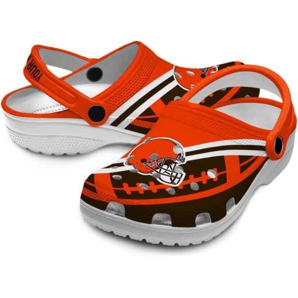 Customized Cleveland Browns Football Motif Crocs Latest Model